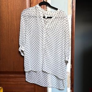 Polka Dot Blouse - White and Black